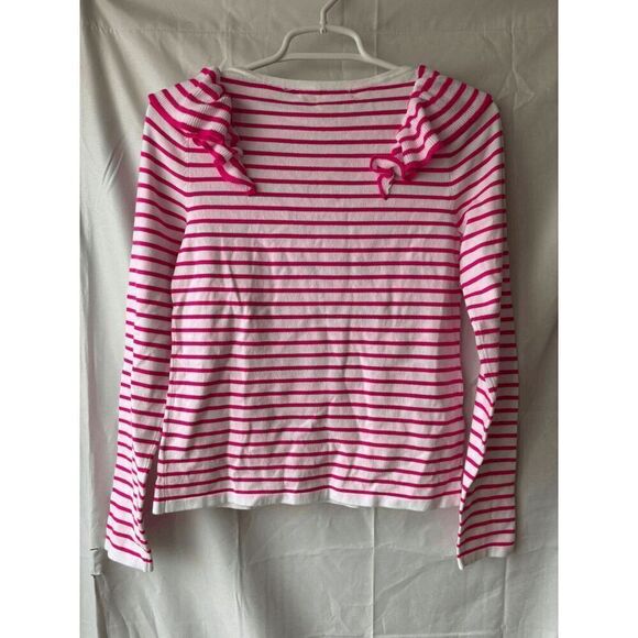 Lilly Pulitzer Ruth Sweater in Pink Tango Beach Stripe Size XS - Picture 2 of 3